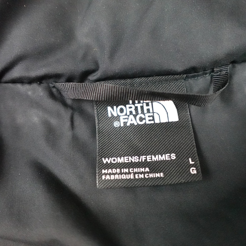 North Face Tamburello Parka Jacket Womens Large Black Hooded Insulated Full Zip - Picture 3 of 9